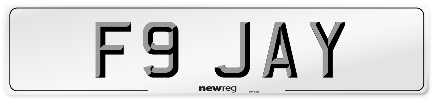 F9 JAY Front Number Plate