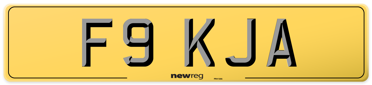F9 KJA Rear Number Plate