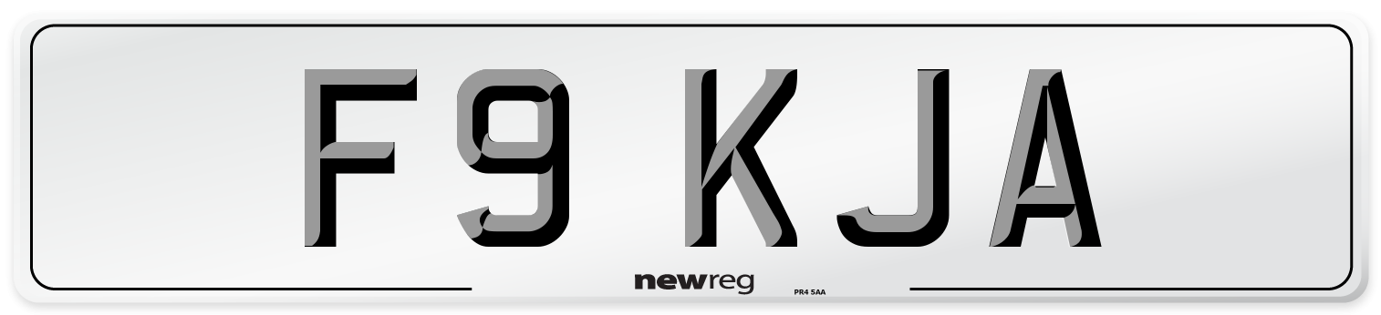 F9 KJA Front Number Plate