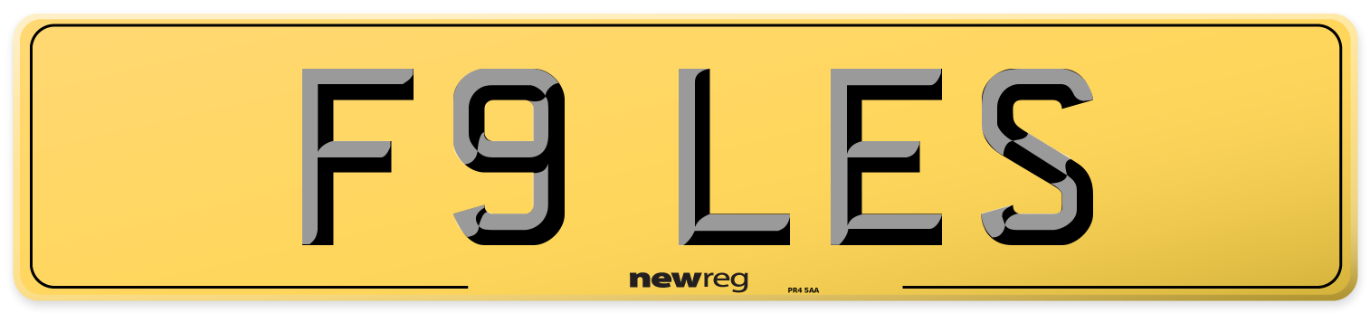 F9 LES Rear Number Plate