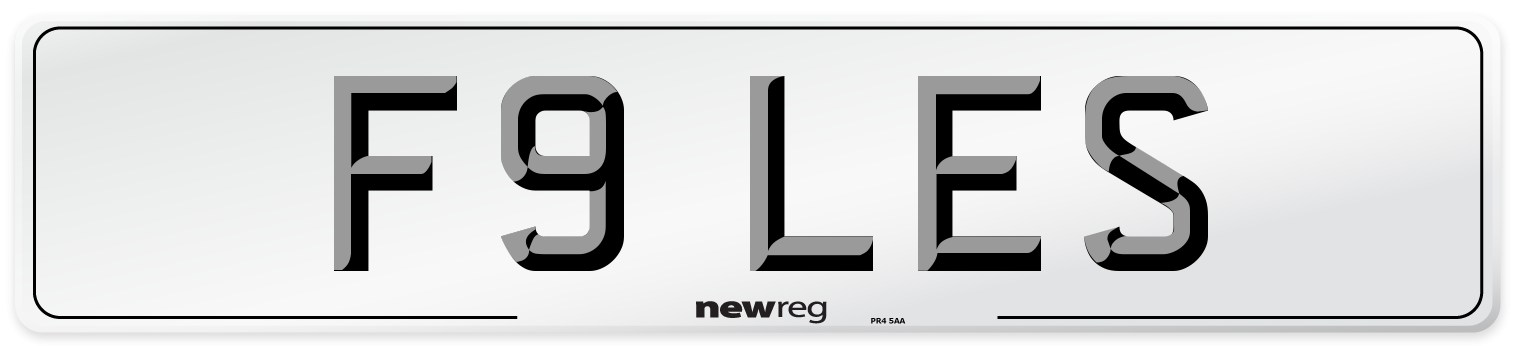F9 LES Front Number Plate