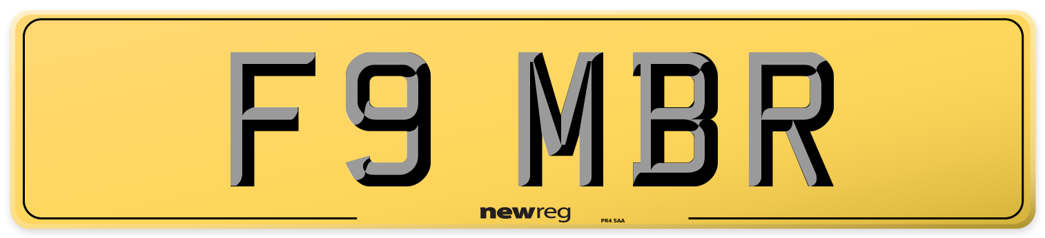 F9 MBR Rear Number Plate