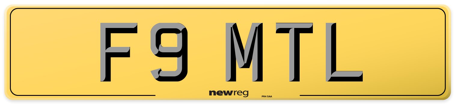 F9 MTL Rear Number Plate
