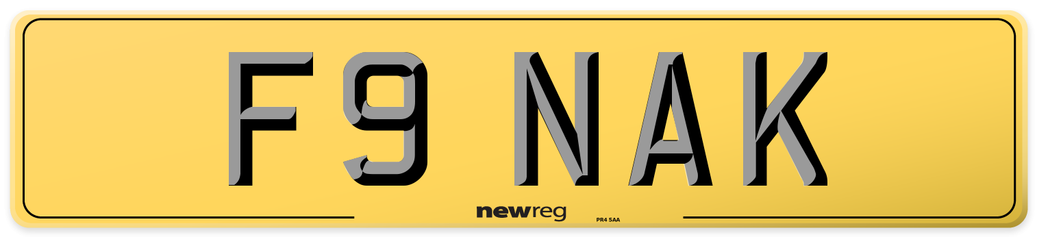 F9 NAK Rear Number Plate
