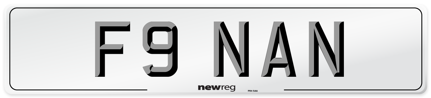 F9 NAN Front Number Plate