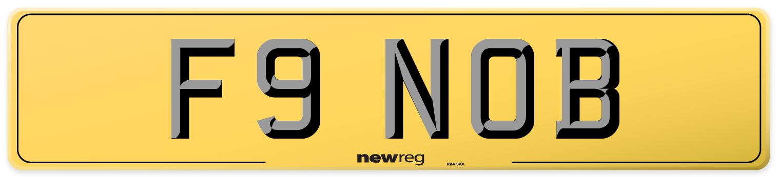 F9 NOB Rear Number Plate