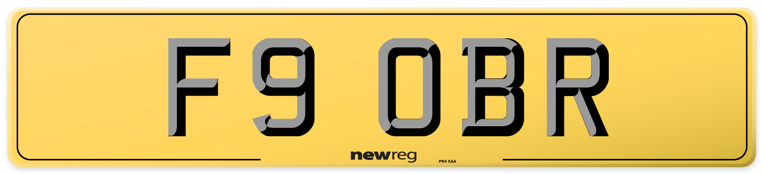 F9 OBR Rear Number Plate