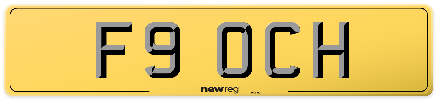 F9 OCH Rear Number Plate