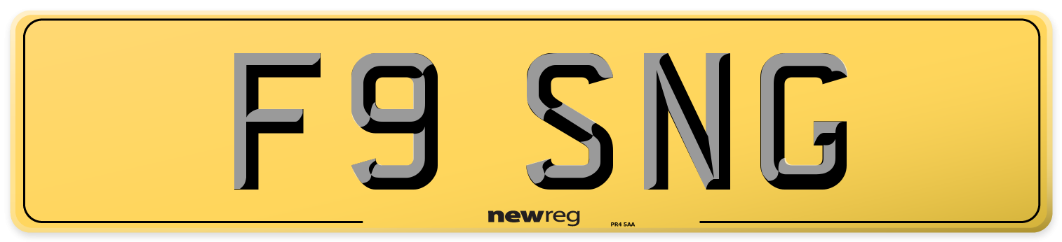 F9 SNG Rear Number Plate