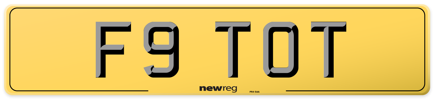 F9 TOT Rear Number Plate