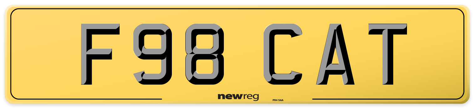 F98 CAT Rear Number Plate