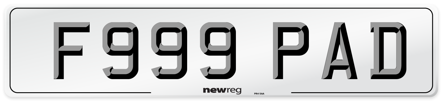 F999 PAD Front Number Plate