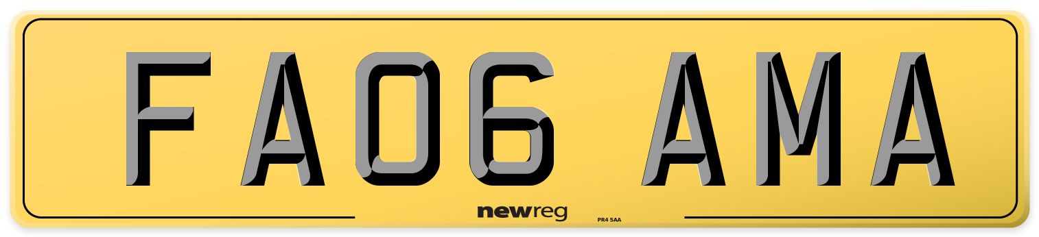 FA06 AMA Rear Number Plate