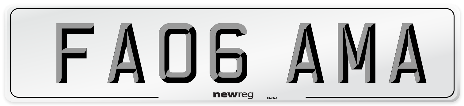 FA06 AMA Front Number Plate