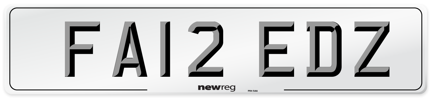FA12 EDZ Front Number Plate