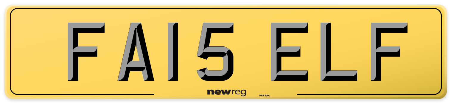 FA15 ELF Rear Number Plate