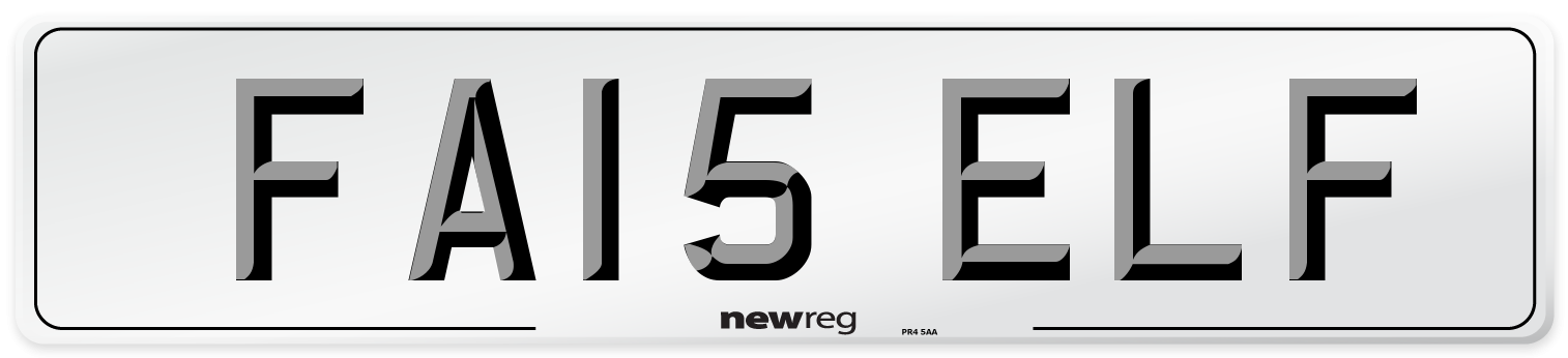 FA15 ELF Front Number Plate