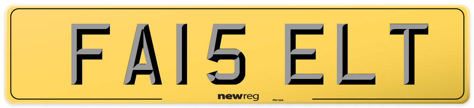 FA15 ELT Rear Number Plate