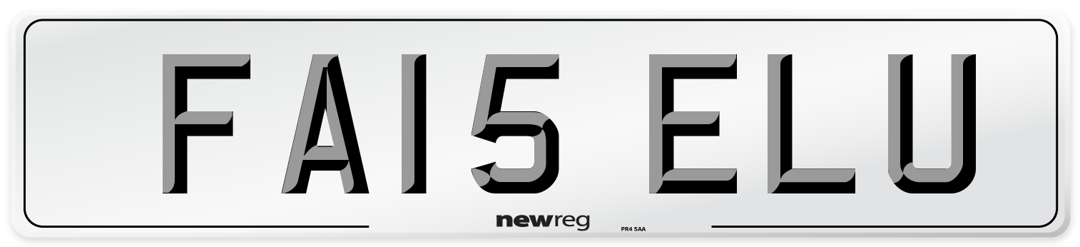 FA15 ELU Front Number Plate