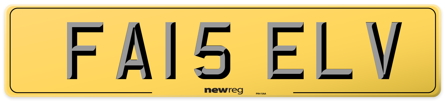 FA15 ELV Rear Number Plate