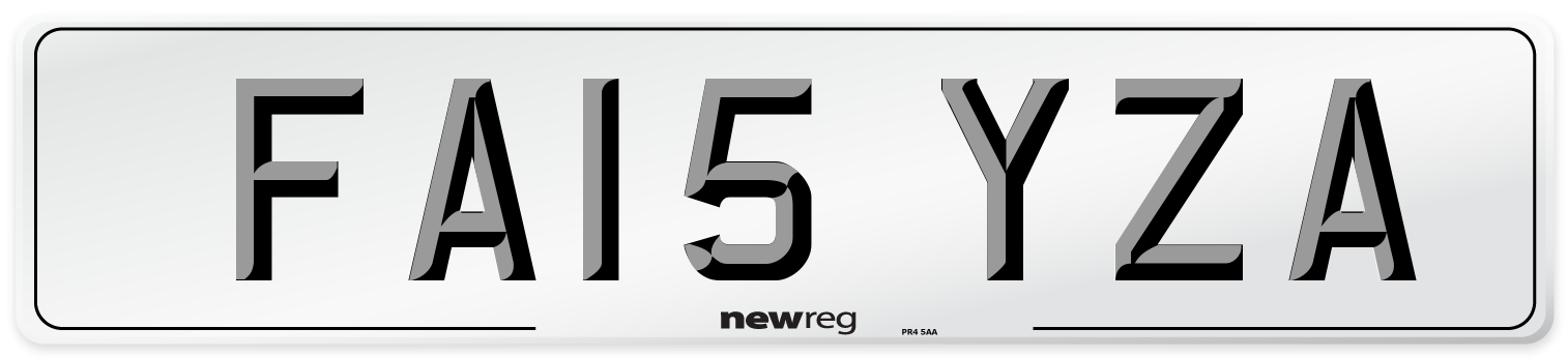 FA15 YZA Front Number Plate