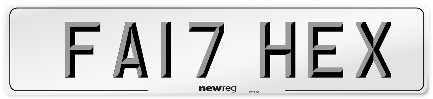FA17 HEX Front Number Plate