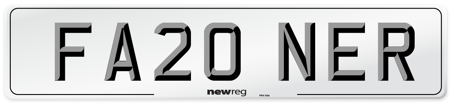 FA20 NER Front Number Plate