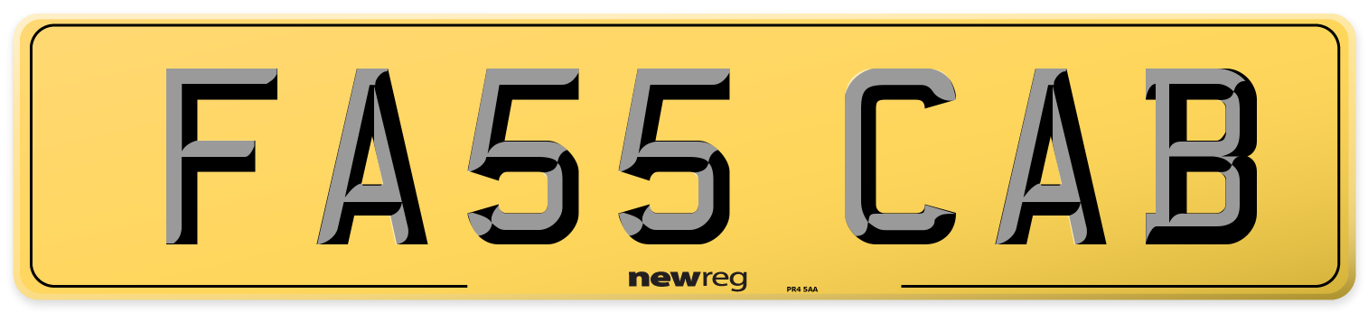 FA55 CAB Rear Number Plate
