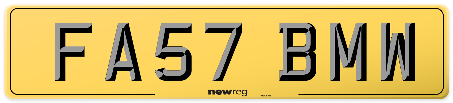 FA57 BMW Rear Number Plate