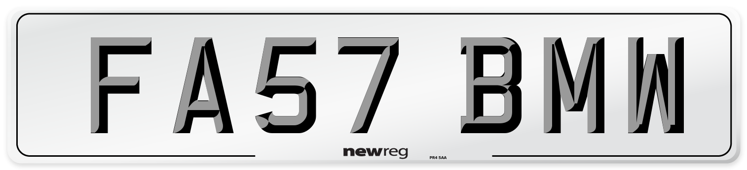 FA57 BMW Front Number Plate