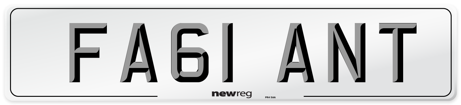 FA61 ANT Front Number Plate