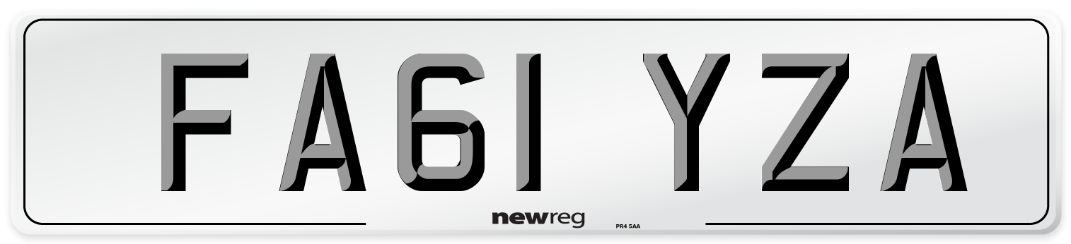 FA61 YZA Front Number Plate