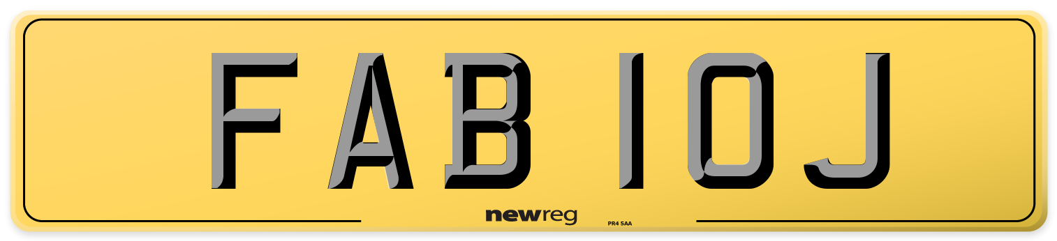 FAB 10J Rear Number Plate