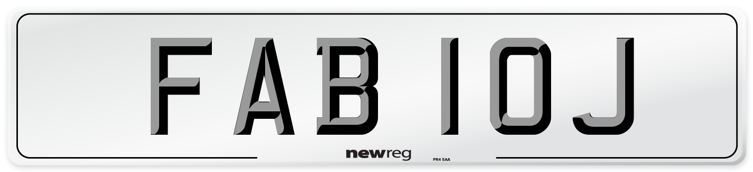 FAB 10J Front Number Plate
