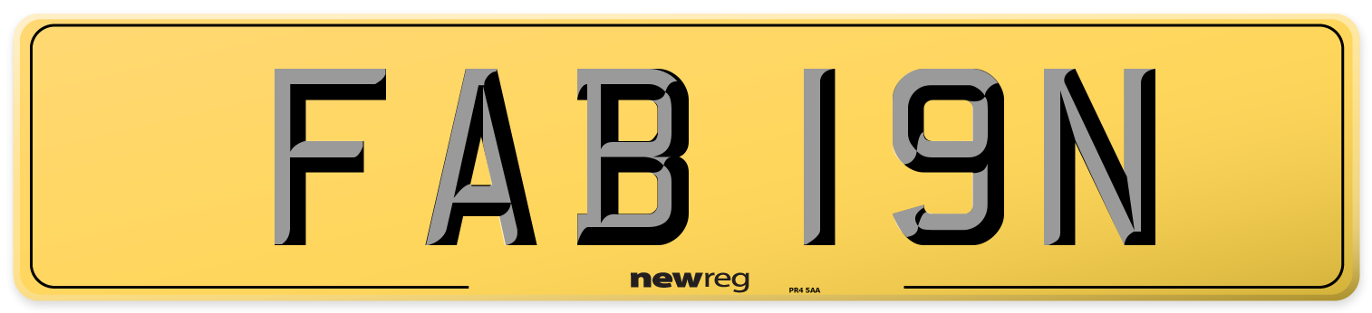 FAB 19N Rear Number Plate