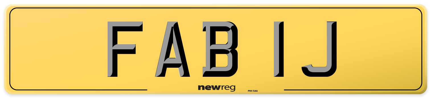 FAB 1J Rear Number Plate