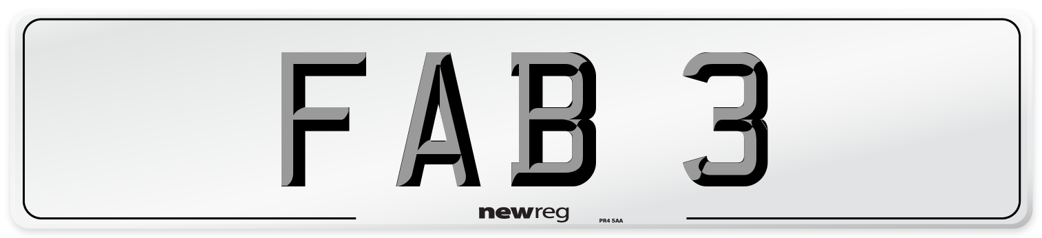 FAB 3 Front Number Plate