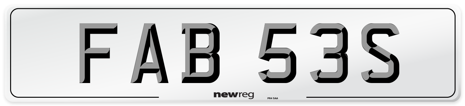 FAB 53S Front Number Plate