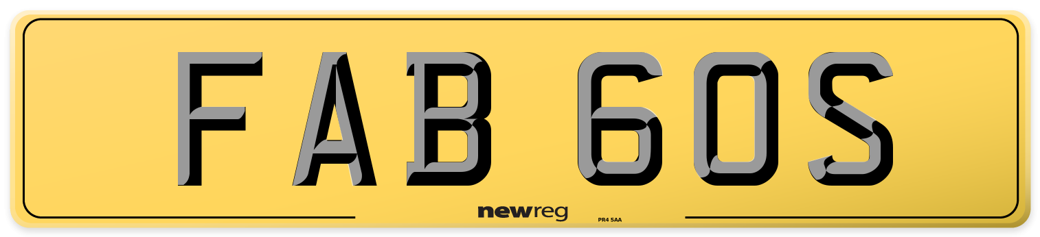 FAB 60S Rear Number Plate