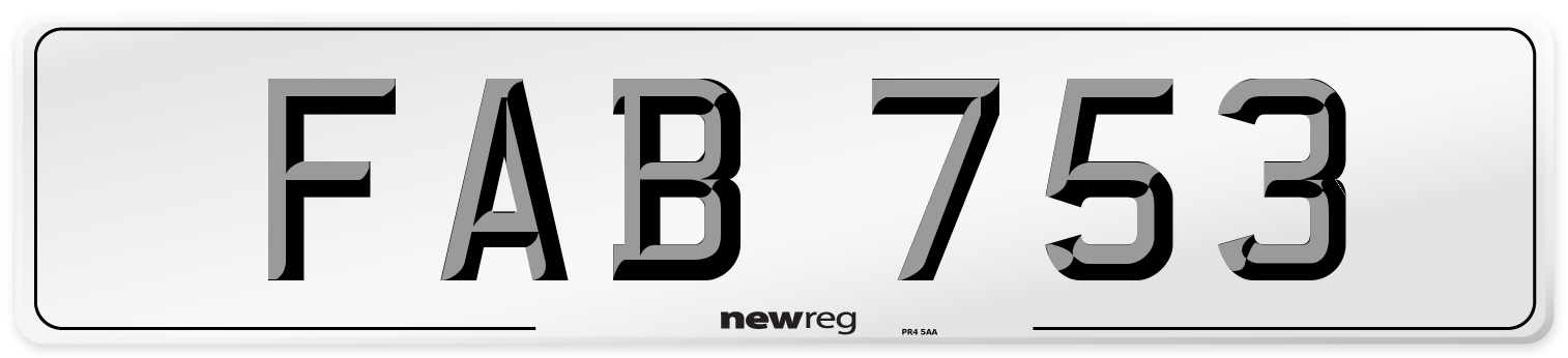 FAB 753 Front Number Plate