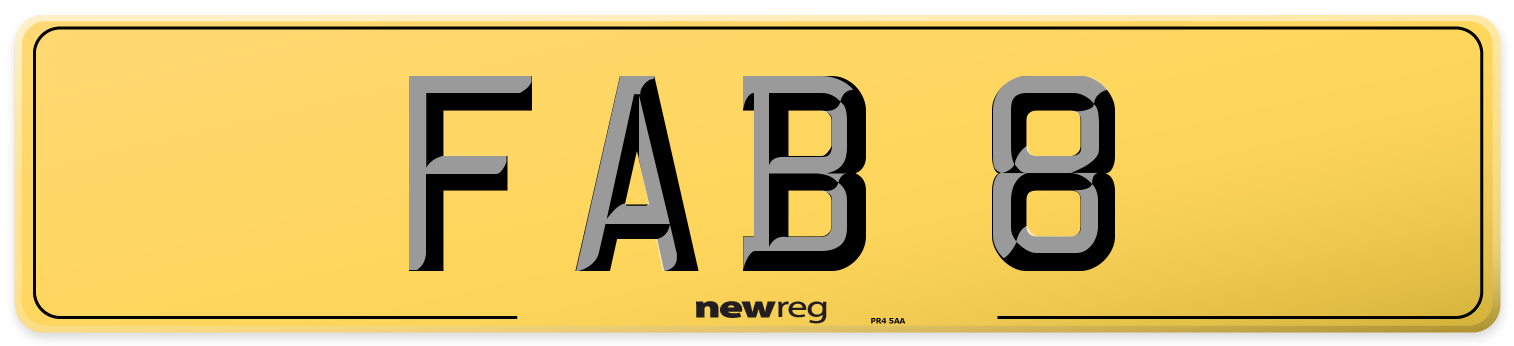 FAB 8 Rear Number Plate