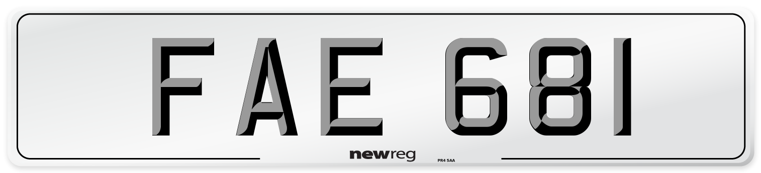 FAE 681 Front Number Plate