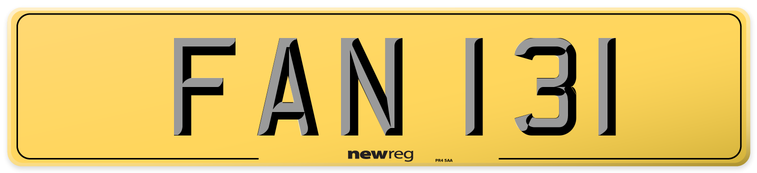 FAN 131 Rear Number Plate