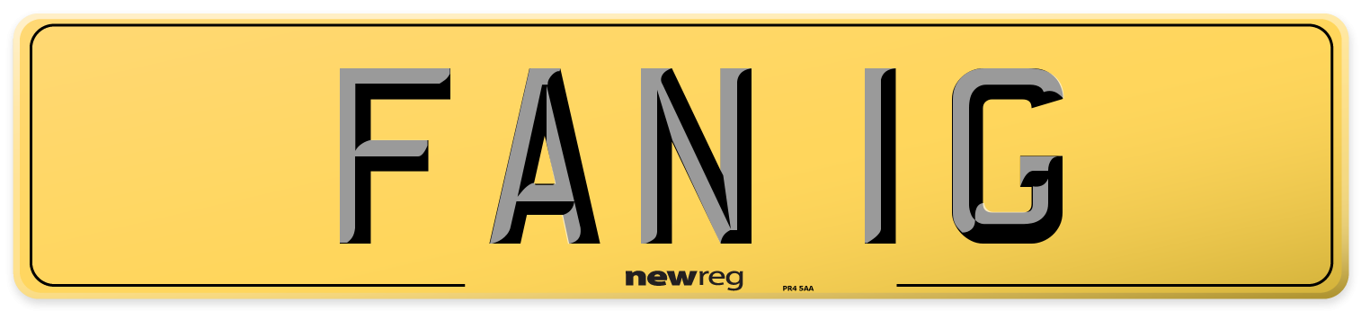 FAN 1G Rear Number Plate