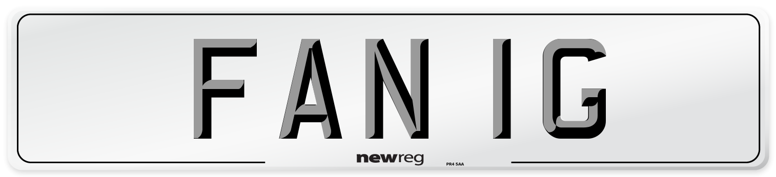 FAN 1G Front Number Plate