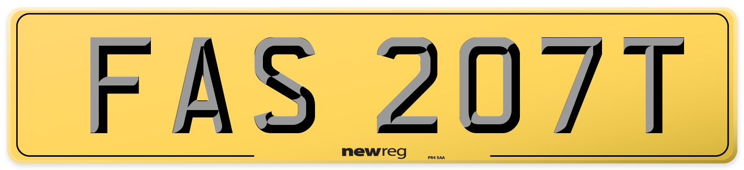 FAS 207T Rear Number Plate
