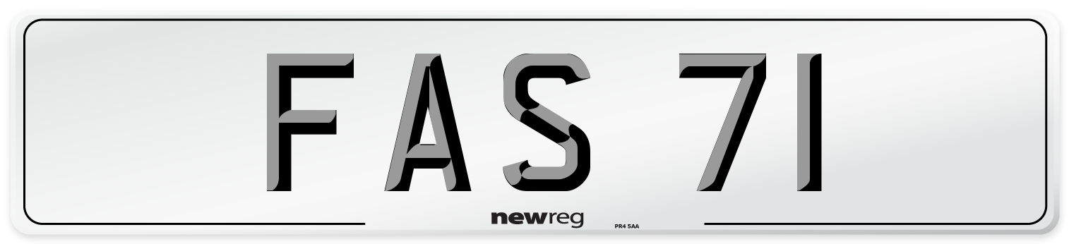 FAS 71 Front Number Plate