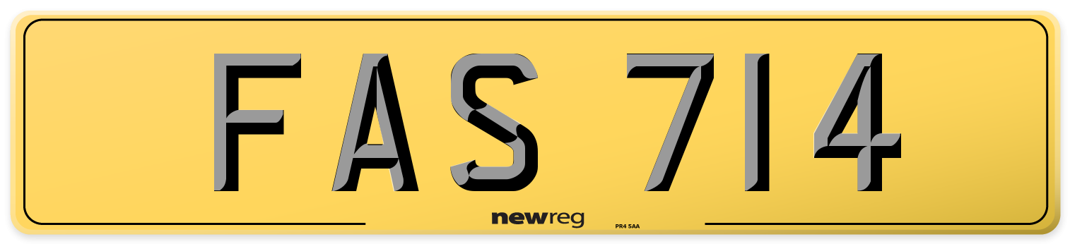 FAS 714 Rear Number Plate