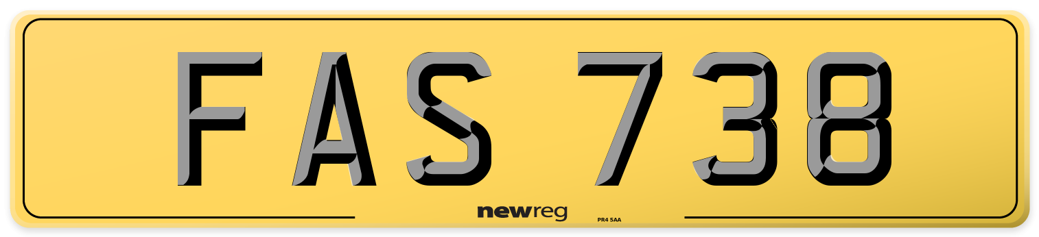 FAS 738 Rear Number Plate
