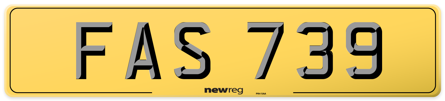 FAS 739 Rear Number Plate